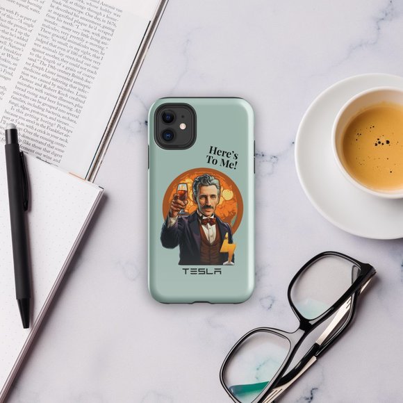 Graphic Nikola Tesla "Here's To Me" iPhone 11 thru iPhone 15 Pro Max -Cover - Picture 5 of 9